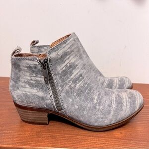 Lucky Brand Basel Ankle Leather Suede Gray Space Dye Bootie 6